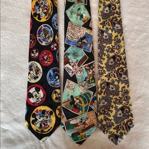 Lot of 3 Never worn Mickey Mouse silk ties